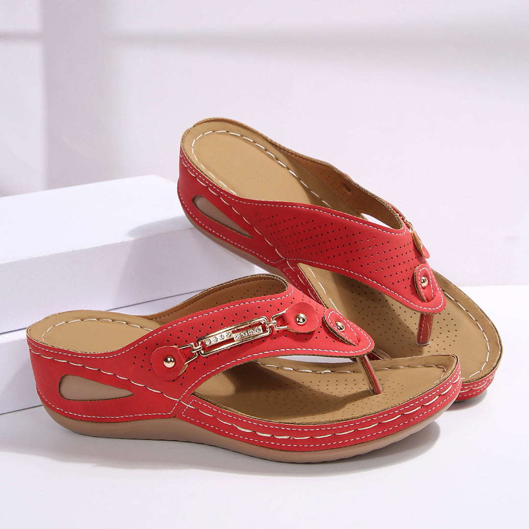 Damen Komfortable Wedge-Sandalen mit verstellbarem Riemen R&B