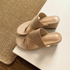 Damen elegante Wedge-Sandalen mit modernem Riemendesign R&B