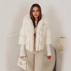 Steppjacke Damen mit luxuriösem Kunstfellkragen
