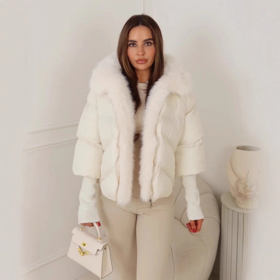 Steppjacke Damen mit luxuriösem Kunstfellkragen