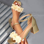 Damen Hochhackige Sandalen mit floralen Applikationen R&B