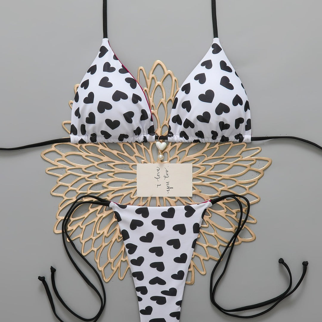 Damen Triangel-Bikini mit Herzen R&B
