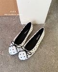 Damen Ballerinas mit modischem Punkte-Design und dekorativem Schleifenakzent R&B