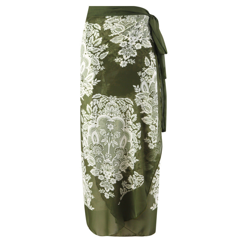 Damen Einteiler Badeanzug mit modischem Wickeldesign und floralem Muster R&B