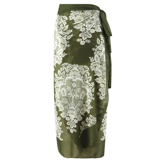 Damen Einteiler Badeanzug mit modischem Wickeldesign und floralem Muster R&B