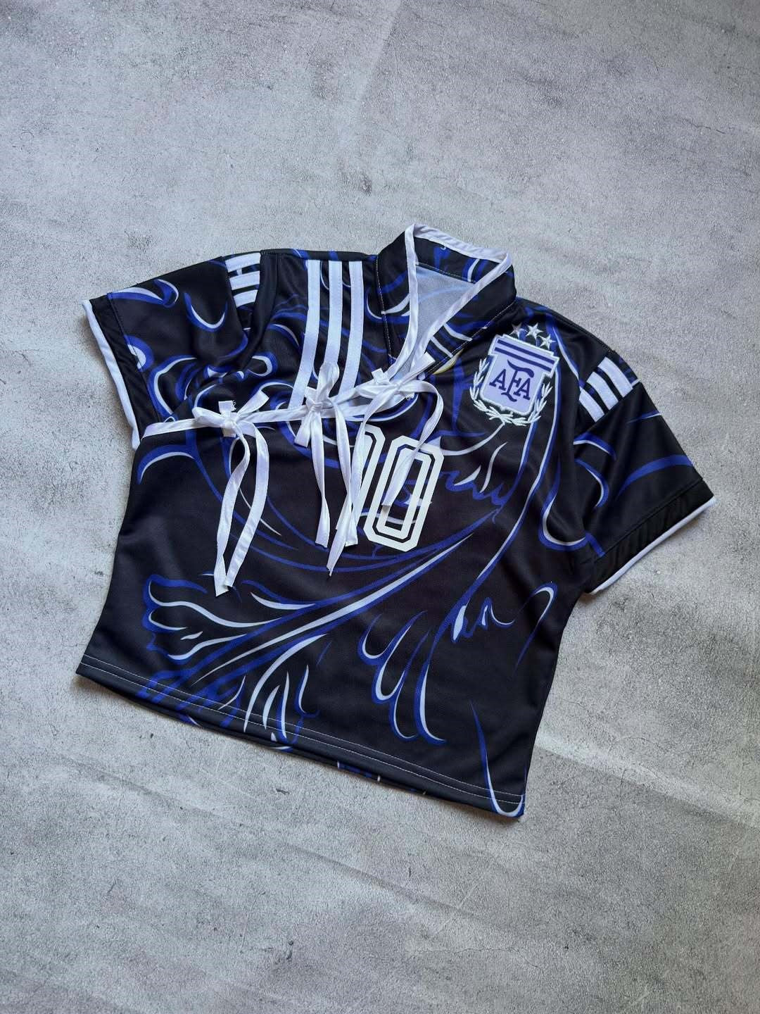 Damen Sportliches cropped Fußballtrikot R&B