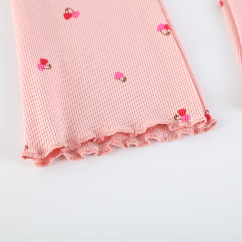Mädchen Schlagleggings mit floralen Akzenten R&B