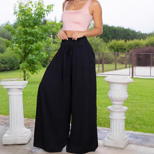 Damen Weite Freizeithose mit regulierbarem Bund und praktischen Taschen R&B