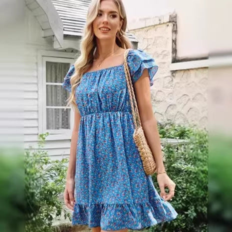 Damen lässiges Sommerkleid mit Rüschendetails R&B