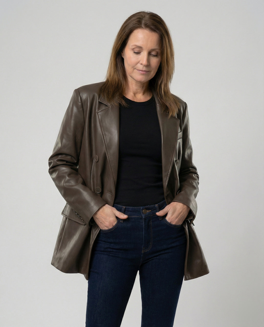 Damen Samt-Maxikleid mit tiefem V-Ausschnitt schmalen Trägern und hohem Beinschlitz R&B
