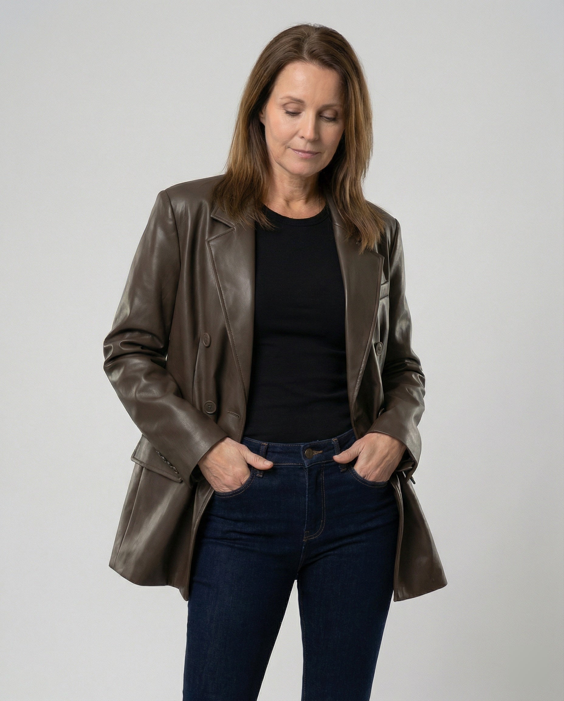 Damen Samt-Maxikleid mit tiefem V-Ausschnitt schmalen Trägern und hohem Beinschlitz R&B