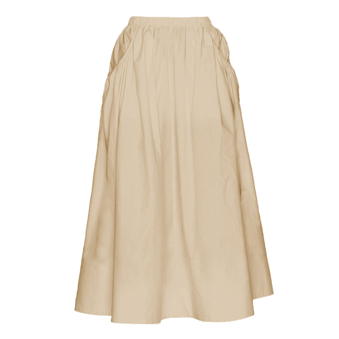 Damen Eleganter Midirock mit raffinierten Falten und elastischem Bund R&B