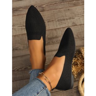 Damen bequeme Slipper mit atmungsaktivem Strickdesign R&B
