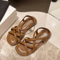 Damen Riemensandalen mit flexiblem Gummizug und geschlungenem Design R&B