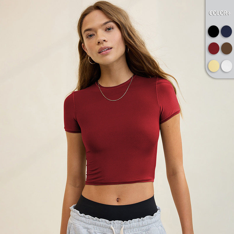 Damen Crop T-Shirt mit figurbetontem Schnitt R&B