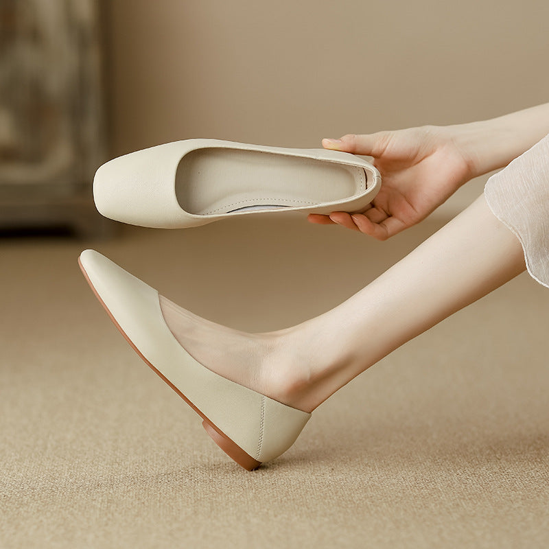 Damen elegante Ballerinas mit komfortablem Fußbett und hochwertiger Lederoberfläche R&B