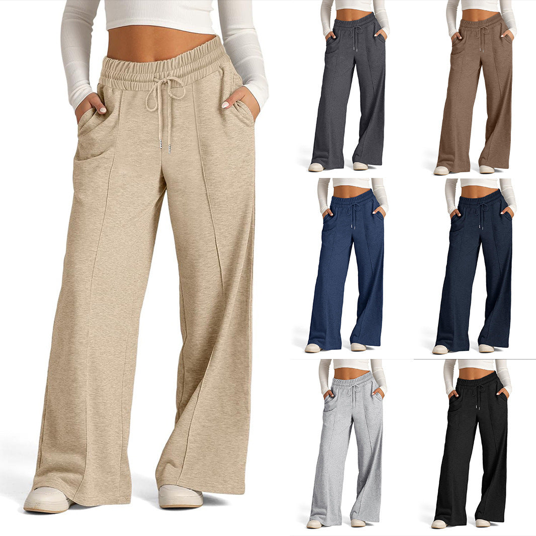 Damen weite Freizeithose mit elastischem Bund und praktischen Taschen R&B