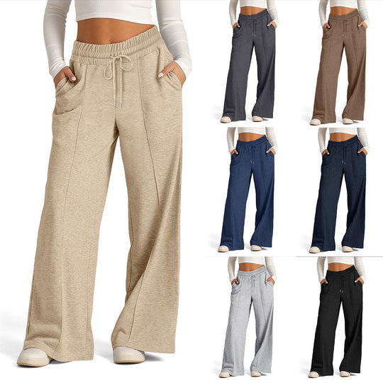 Damen weite Freizeithose mit elastischem Bund und praktischen Taschen R&B