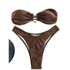 Damen Bandeau-Bikini mit eleganter Schnalle R&B