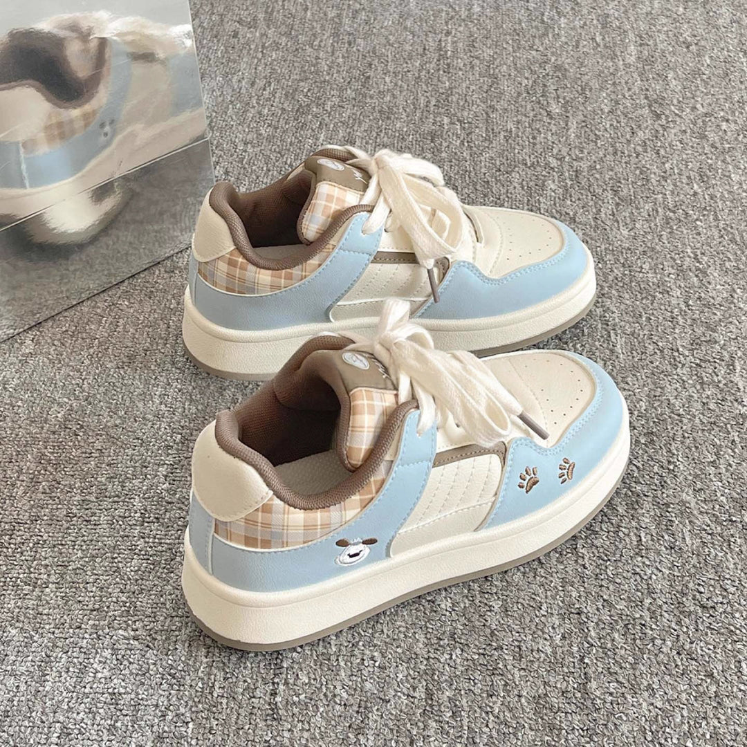 Damen Sneakers im lässigen Retro-Design mit karierten Akzenten und bequemer Sohle R&B