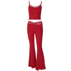 Damen Lässiges Oberteil und weiter geschnittene Hose Set R&B