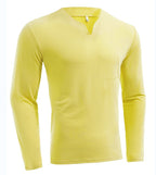 Herren nan Langarmshirt mit V-Ausschnitt Slim Fit Baumwollmix und elastischem Komfortbund R&B