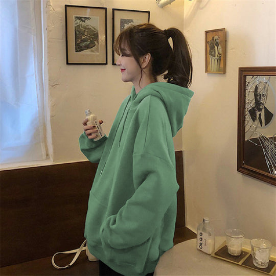 Damen kuscheliger Oversized-Hoodie mit hohem Kragen und praktischen Kängurutaschen R&B