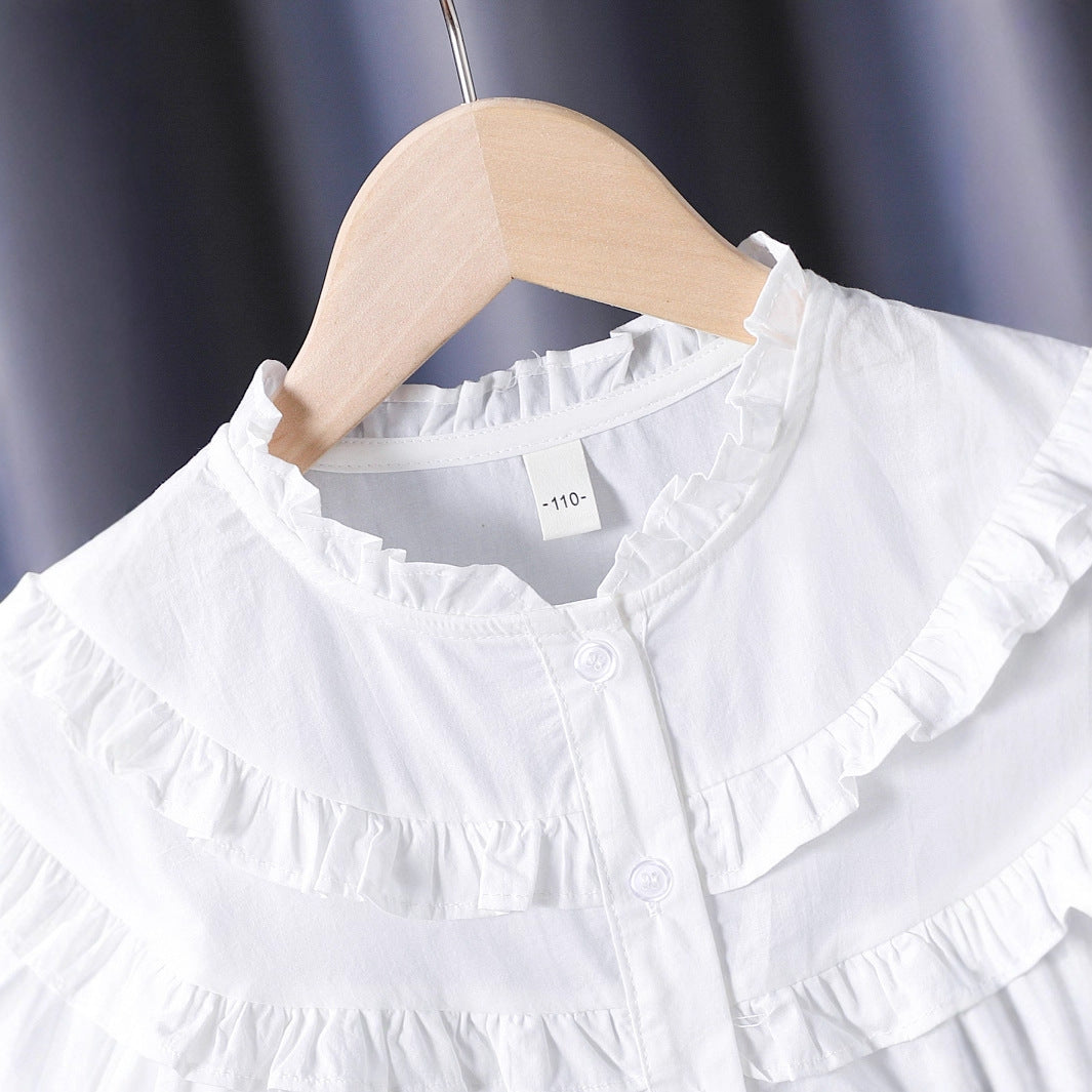 Mädchen Rüschenbluse mit eleganter Knopfleiste R&B