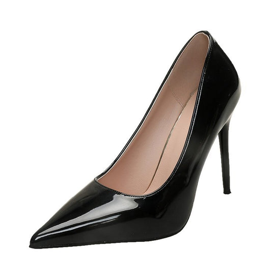 Damen Spitze High Heels mit glänzender Lackoberfläche R&B