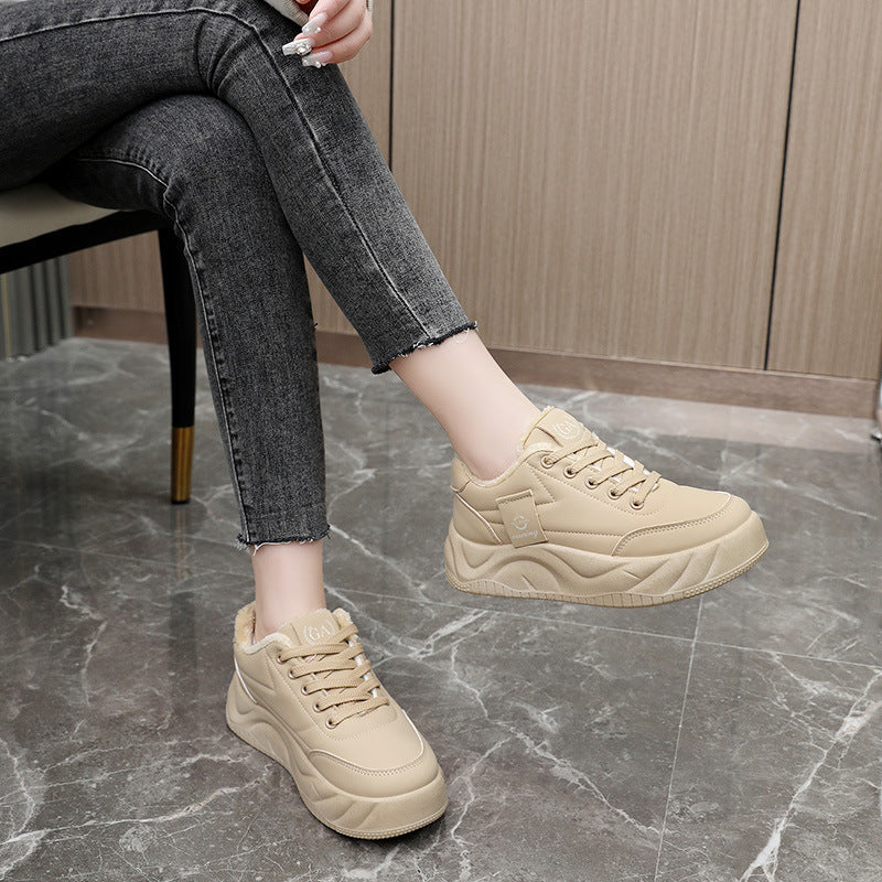 Damen modische Sneakers mit warmem Innenfutter und robuster Profilsohle R&B