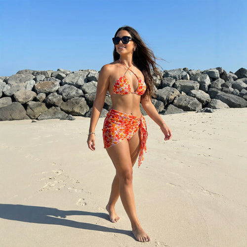 Damen Triangel-Bikini mit verspieltem Blumendesign R&B
