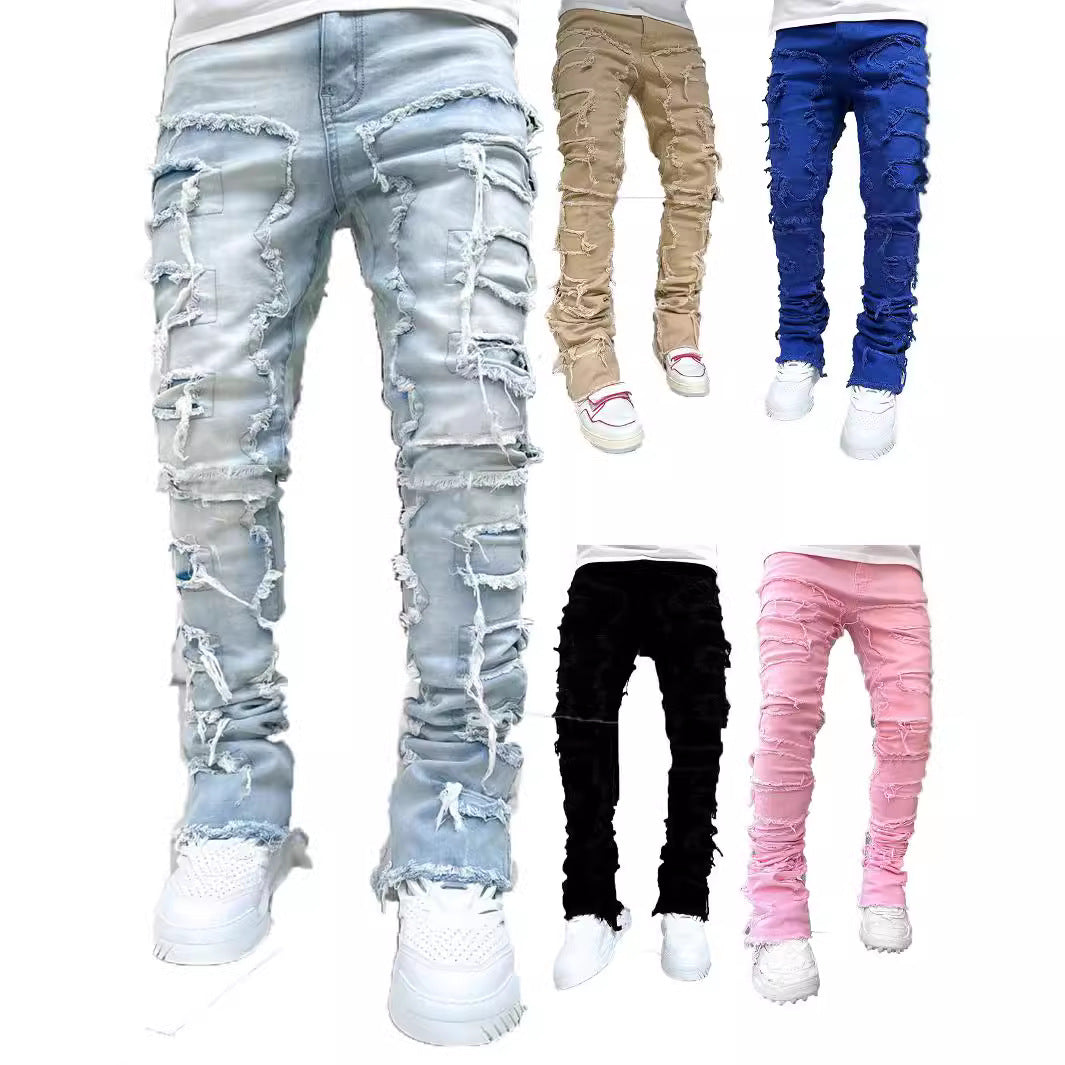 Damen Skinny Jeans mit fransigen Details R&B