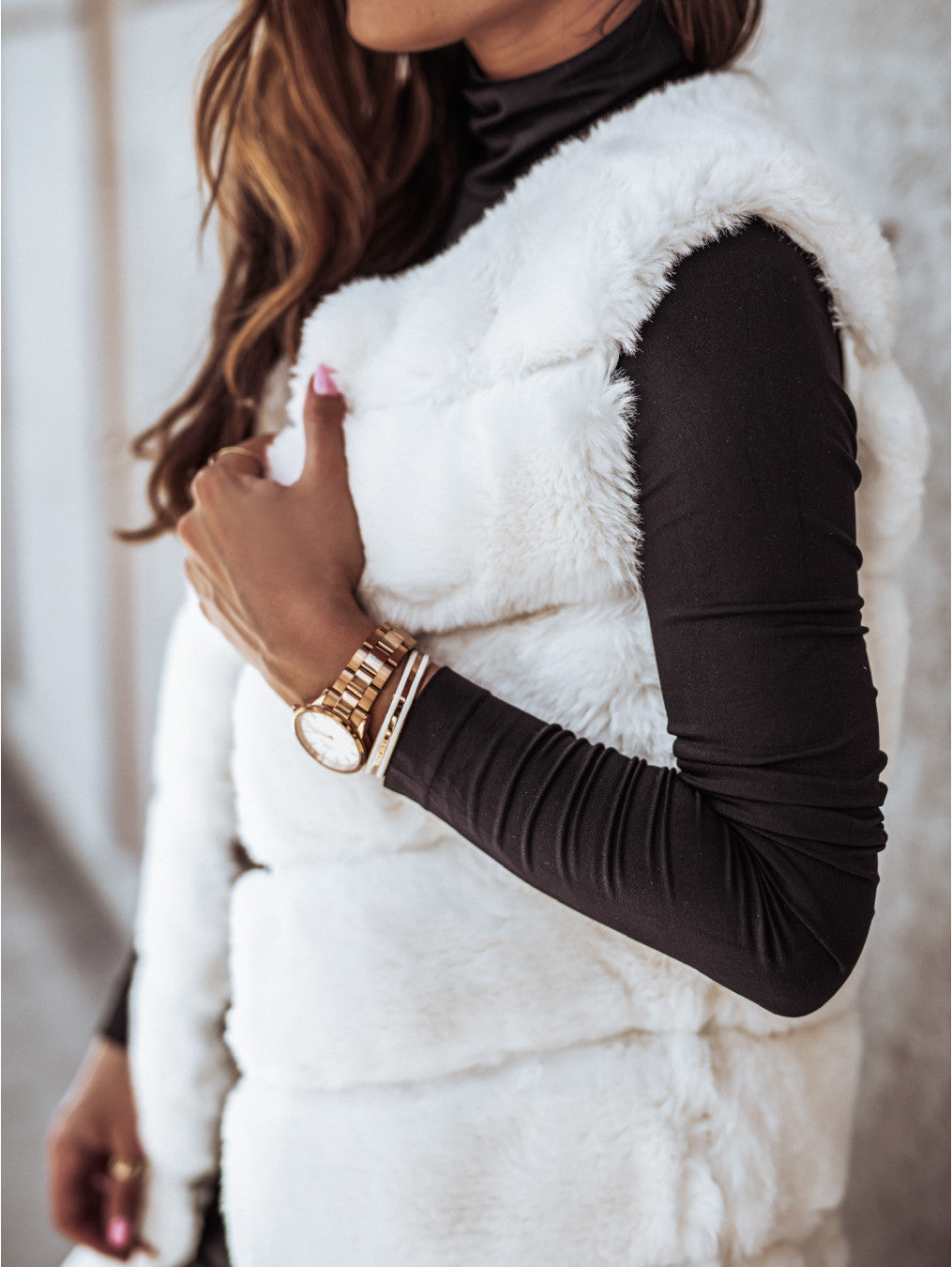 Damen Fleece-Weste mit trendigem Kragen und weichem Innenfutter R&B