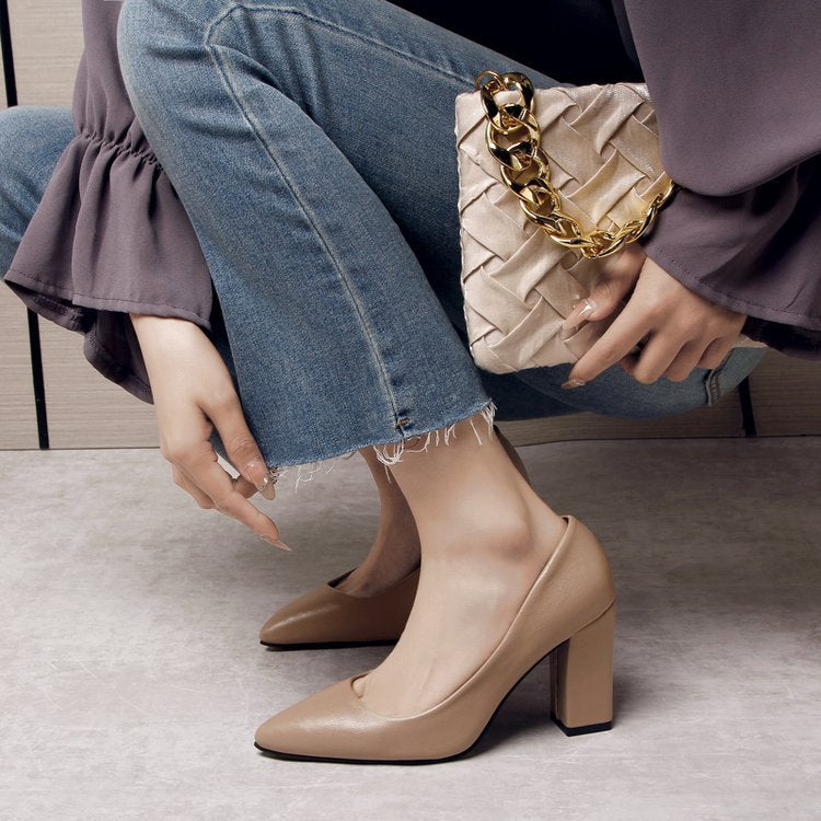 Damen elegante High Heels mit blockiertem Absatz R&B