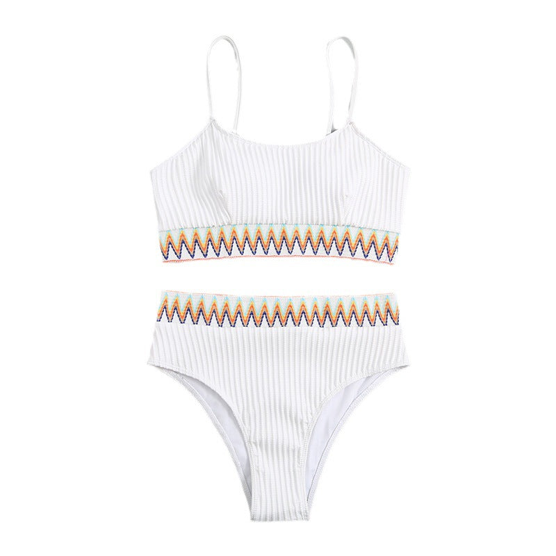 Damen Hoch geschnittener Bikini mit sportlichem Oberteil und kreativem Design