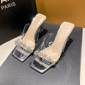 Damen transparente Slingback-Pumps mit funkelnden Strassdetails R&B