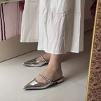 Damen Elegante Sling-Pumps mit funkelndem Kettenriemen R&B
