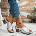 Damen elegante und bequeme Schlappen mit geschwungenem Schnitt R&B
