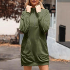 Damen Freizeitkleid mit hohem Kragen und seitlichen Eingrifftaschen R&B