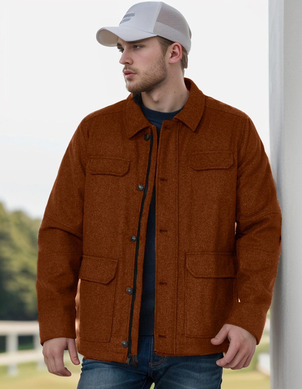 Herren modische Jacke mit praktischen Taschen R&B
