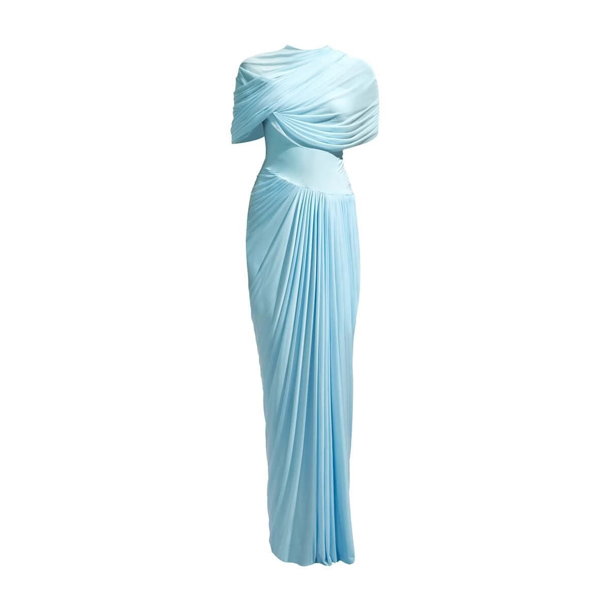 Damen Maxikleid mit eleganter Drapierung und asymmetrischen Cut-Outs R&B