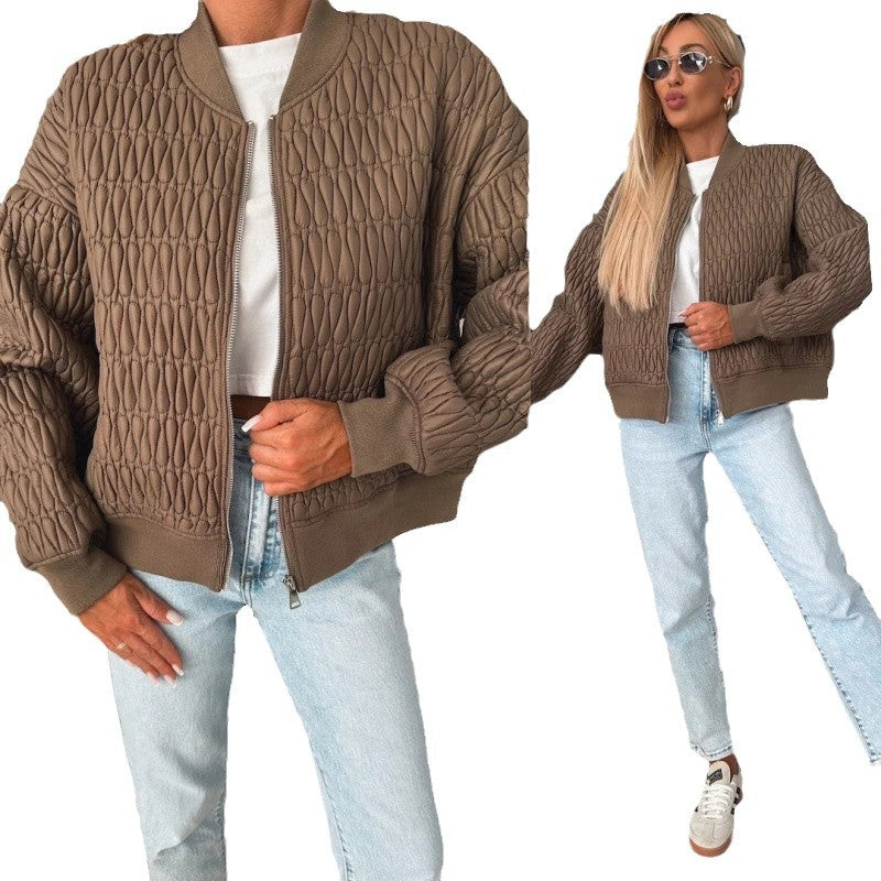 Damen Steppjacke im sportlich eleganten Design mit voluminösen Ärmeln R&B