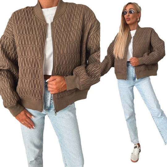 Damen Steppjacke im sportlich eleganten Design mit voluminösen Ärmeln R&B