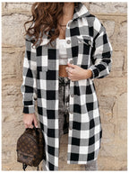 Damen Oversized Karohemdenjacke R&B