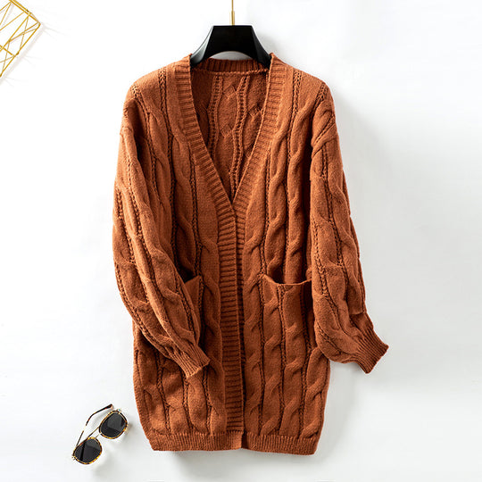 Damen Strickjacke mit einem stilvollen Flechtmuster R&B