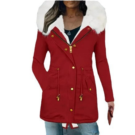 Damen gefütterte Winterjacke mit abnehmbarer Kapuze R&B
