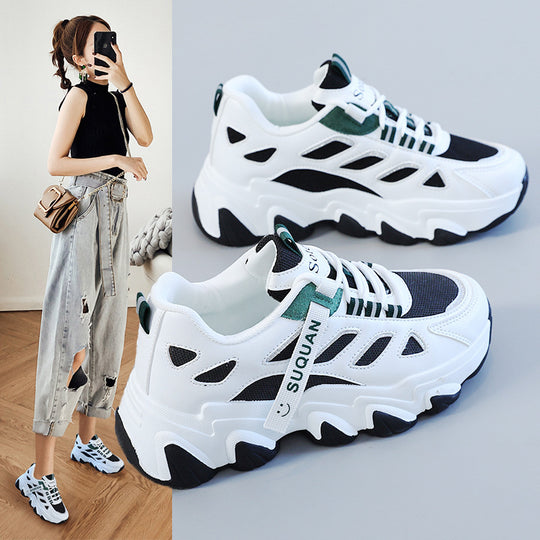 Damen Sportliche Sneakers mit futuristischem Design und atmungsaktiven Einsätzen R&B