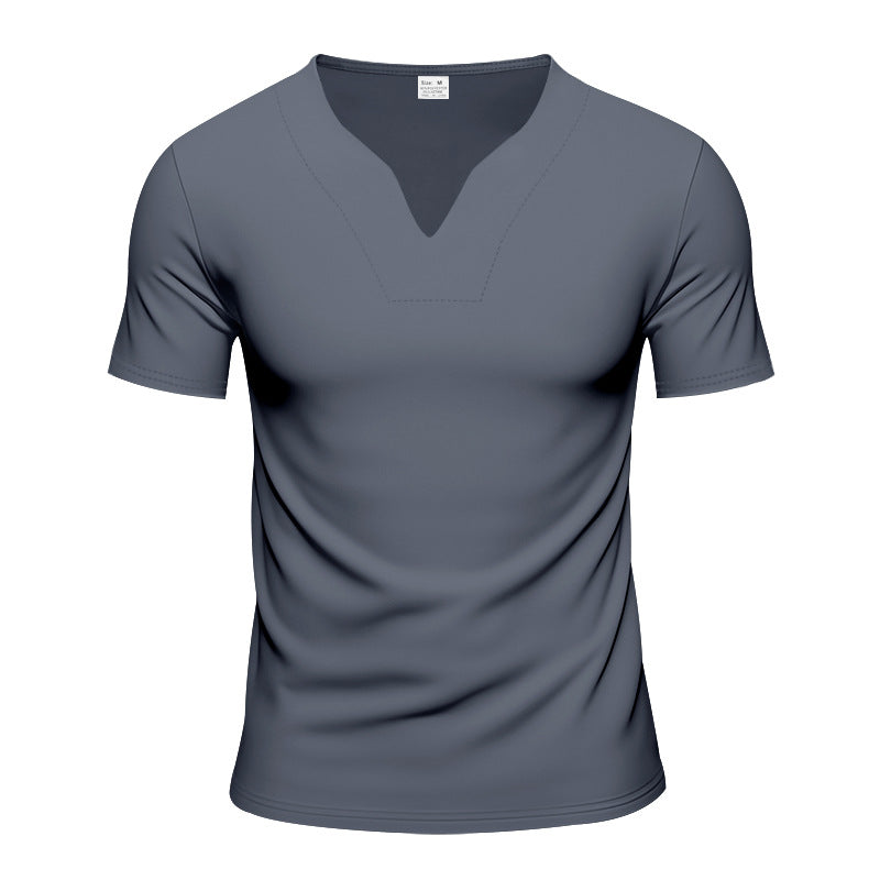 Herren nan V-Ausschnitt-Sportshirt mit ergonomischen Formnähten und elastischem Jersey R&B
