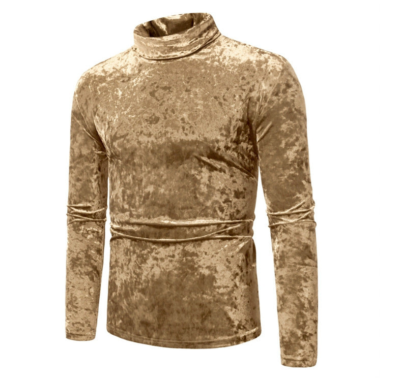 Herren eleganter Rollkragenpullover aus Samt R&B