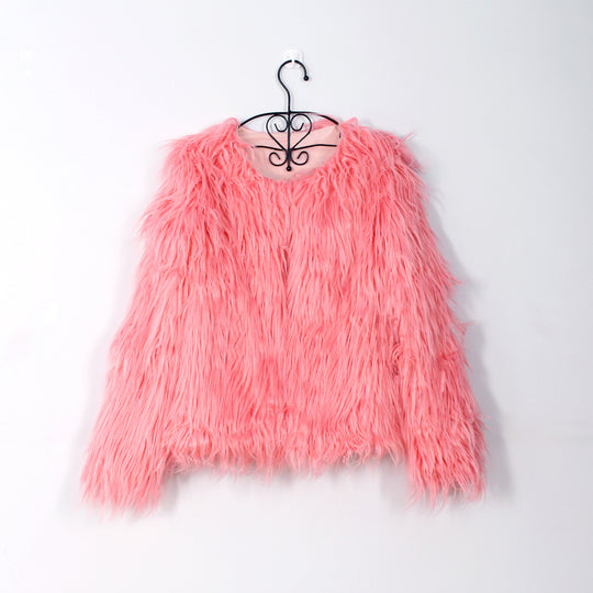 Damen Flauschige Kunstpelzjacke mit lässigem Schnitt R&B